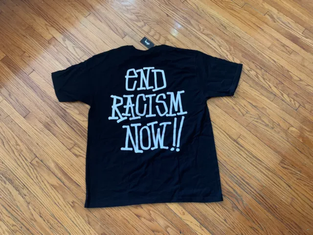 STUSSY END RACISM Tee Black New Unworn Large S/S 2020 $150.00