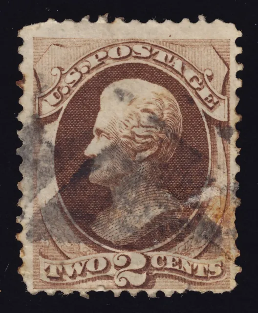 US Scott 26 Used 2 cents Dull Red crease 1867-71 Lot AB2019 bhmstamps