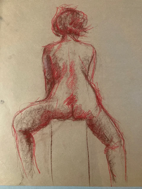 beau-dessin-moderne-fusain-femme-nue-dos-erotique-papier-craft-atelier