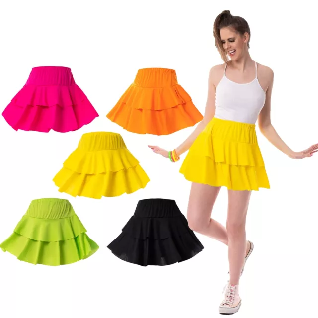 80's Neon Ra Ra Skirt Tutu Festivals Clubbing 1980s Womens Fancy Dress Costume