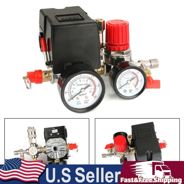 AIR COMPRESSOR PRESSURE Control Switch Manifold Regulator Fitting 52.