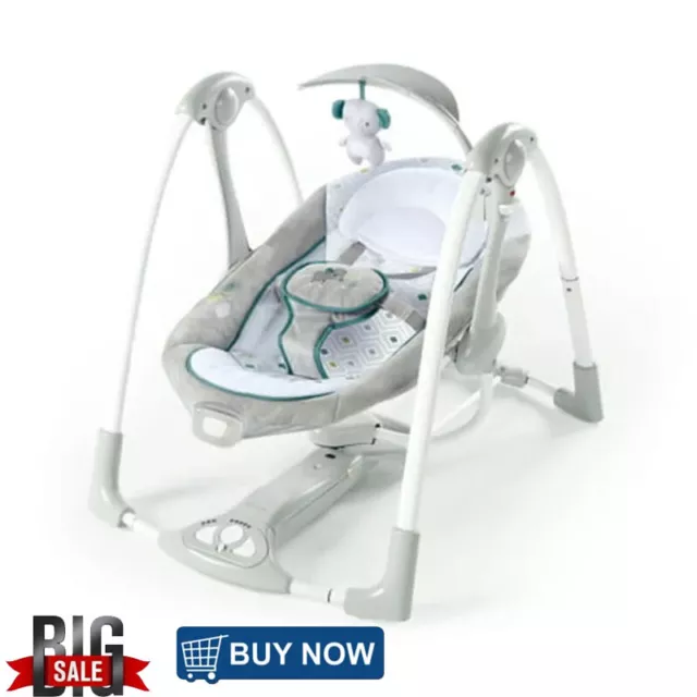 2-in-1 Portable Vibrating Baby Swing Nash Toddler Infants Baby Bedside Sleeper