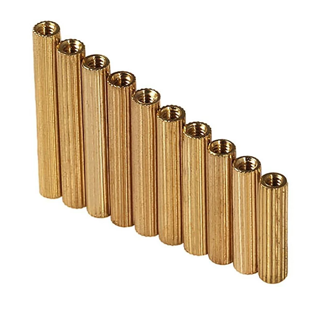 Brass Round Double Pass Copper Pillar H59 Brass, Metric M2 * 3-40
