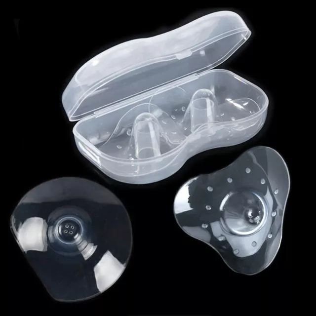 2Pcs Reusable Silicone Breastfeeding Nipple Shield Cover Protector with Case FF