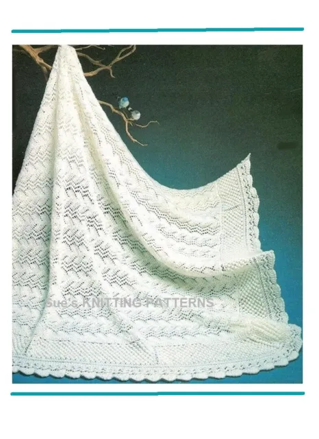 Baby shawl knitting pattern in 4ply