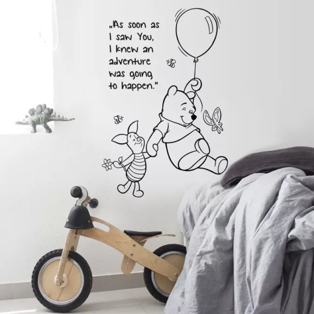 Winnie The Pooh Wall Sticker Quote Kids Boys Girl Bedroom Baby Nursery Decoratio