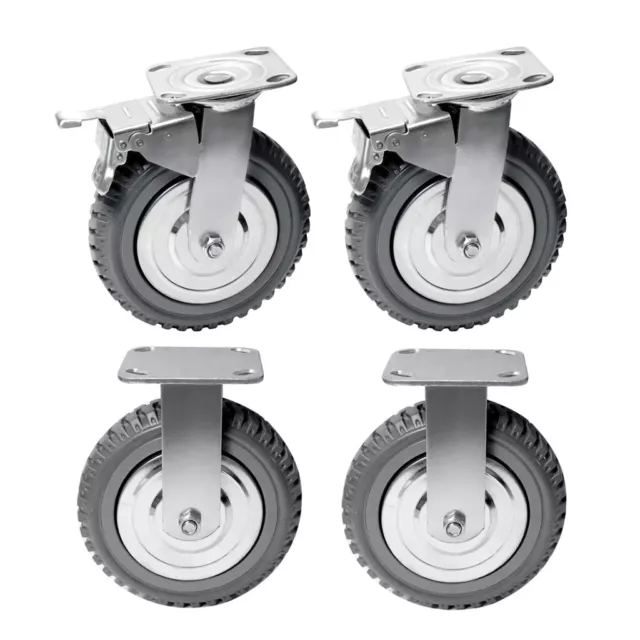 Nisorpa 8 Incn Castor Wheels 4 Pack 200mm Industrial Castor Wheels Heavy Duty C