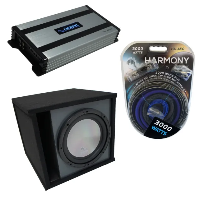Universal Car Stereo Paintable Ported 15" Harmony A152 Sub Box & HA-A800.1