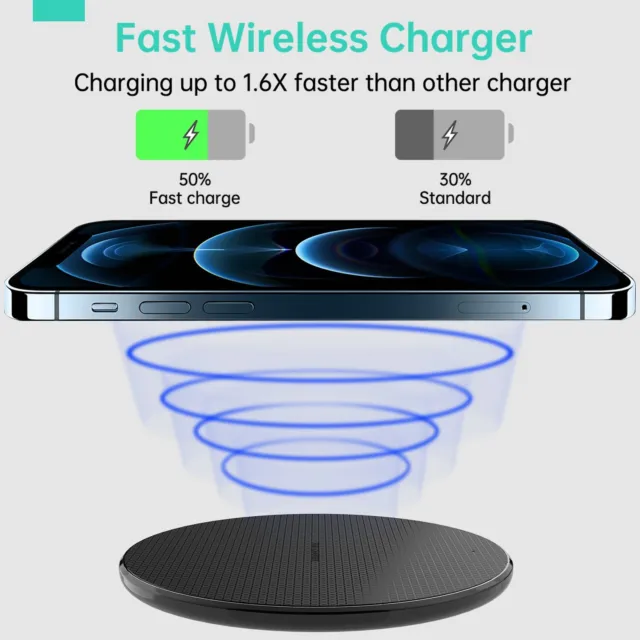 10W Qi Wireless Charger Dock Pad Mat Fast Charging for iPhone Samsung AirPods