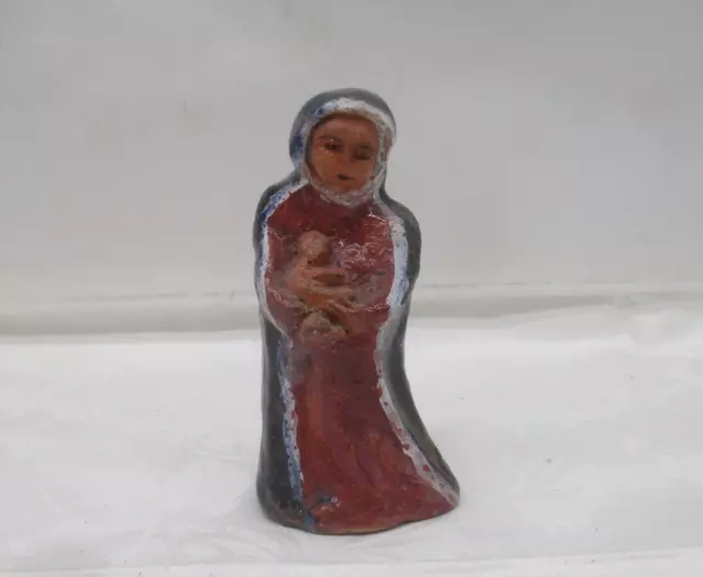 Handarbeit – Ton/Keramik Figur Skulptur „Heilige Maria“ signiert FK