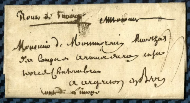 Lettre pour J.Nicolas de MONTMORENCY, maréchal des camps & armées du Roi - 1740