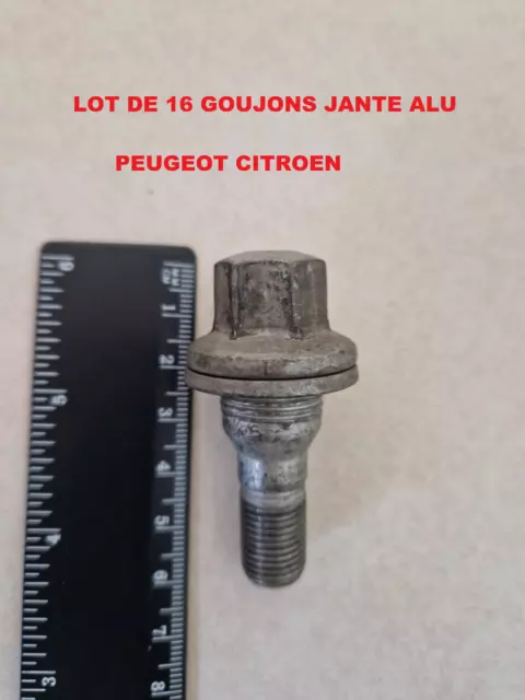 16 Boulons GOUJON de Roue Jantes Aluminium D'ORIGINE Citroen Peugeot  9817024580