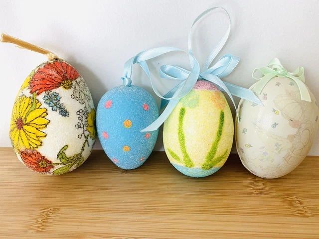 Vintage Egg Tree Ornaments Set of 4
