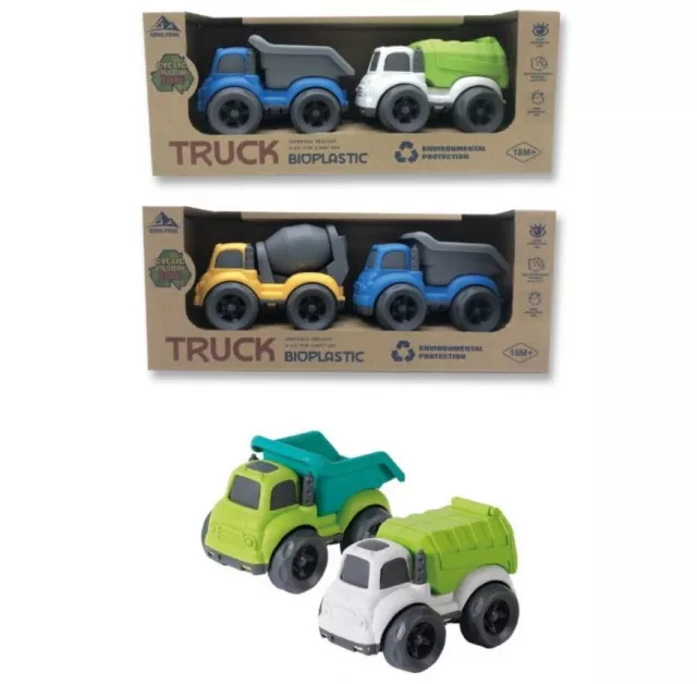 96 x Bioplastic Twin Construction Truck 10cm Toys Party Filler Job Lot Wholesale