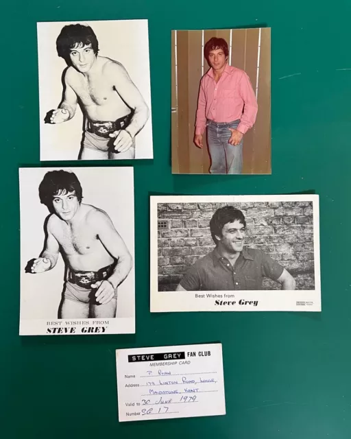 STEVE GREY collection - 4 photos and fan club membership - golden era wrestling