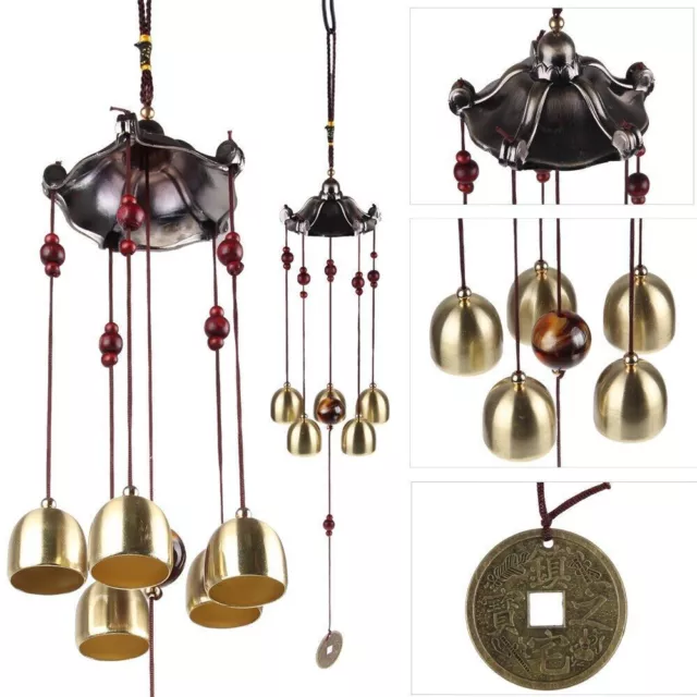 Large Copper Bells Hanging Wind Chimes Garden Yard Home Outdoor Feng Shui