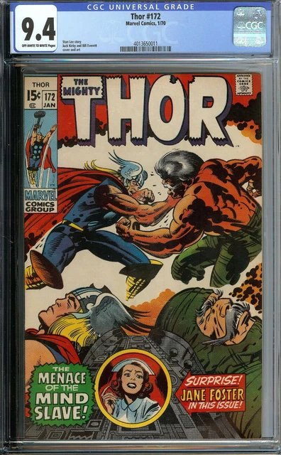 Thor #172 Cgc 9.4 Ow/Wh Pages // Marvel Comics 1970