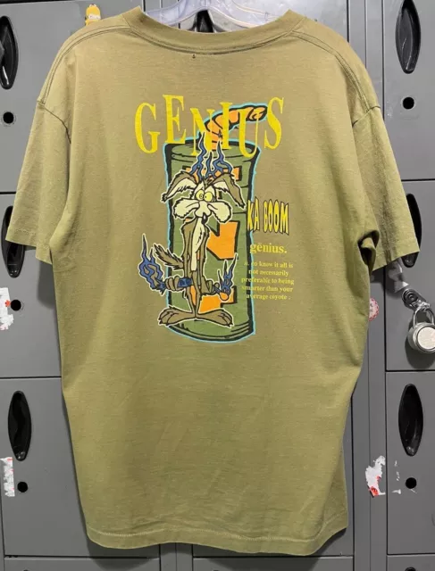 VINTAGE T SHIRT 1995 Wile E Coyote Looney Tunes 90s Genius Definition ...