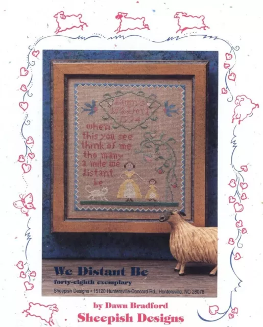 Sheepish Designs We Distant Be Primitive Colonial Sampler Cross Stitch OOP RARE Sheepish Designs We Distant Be Primitive Colonial Sampler Cross Stitch OOP RARE