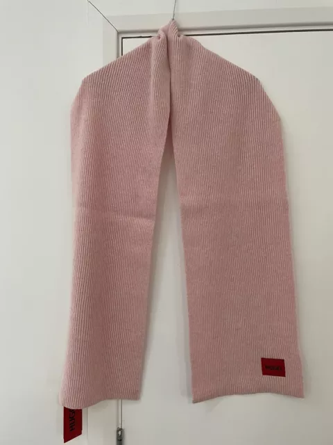 Hugo Boss Zaff Pale Pink Wool Scarf