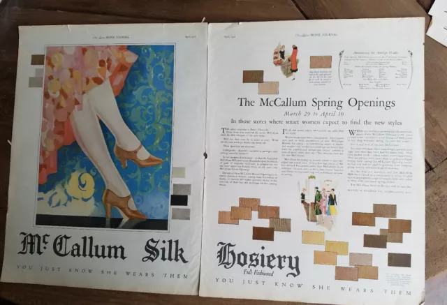 1926 McCallum silk hosiery womens legs 2 page fashion ad