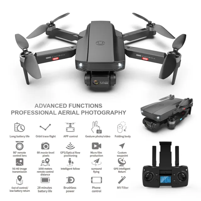 NEW 6K ESC Dual Camera Drone GPS Brushless Motor 5G HD Image Folding Quadcopter