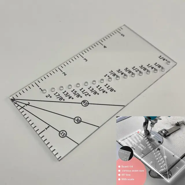 Quilting Seam Guide Ruler Tool Sewing Line Measuring Acrylic Gauge Straight