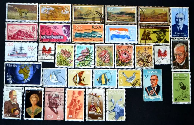 RSA South Africa 33 Different Stamps Collection Used.