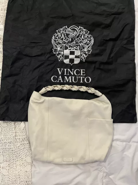 Vince Camuto Lyona Genuine Leather White Chain Strap Hobo Handbag