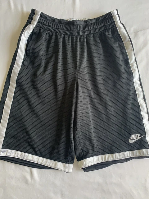 Nike Shorts Youth Medium Black White Swoosh Basketball Athletic Gym Kids Boys