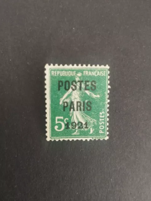 France Signe Jf Brun Preoblitere N 26 Postes Paris 1921 5C Neuf* Cote 500€