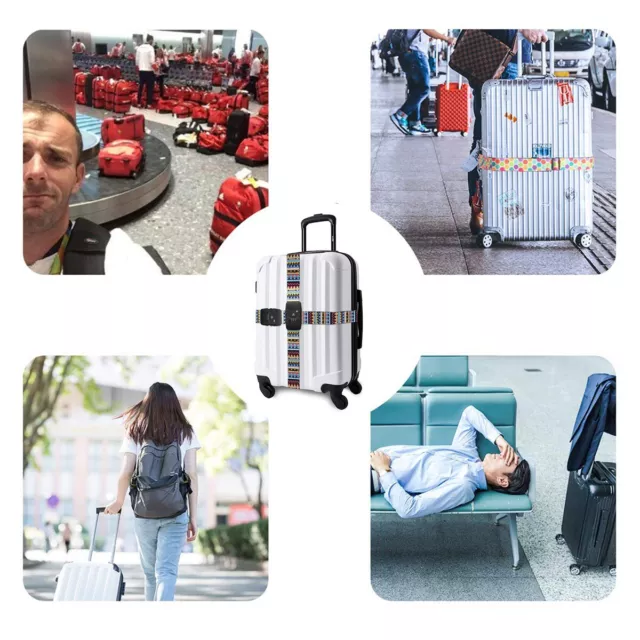 2019 PREMIUM Travel Luggage Strap TSA Lock for Suitcases Extends 200cm LONG&SLIM 3