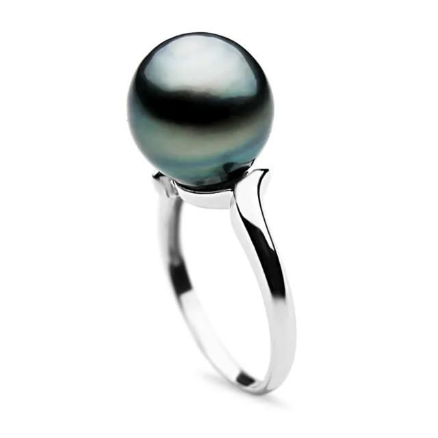 Large 14 mm AA Tahitian Black Pearl Rings Pacific Pearls® Best Anniversary Gifts