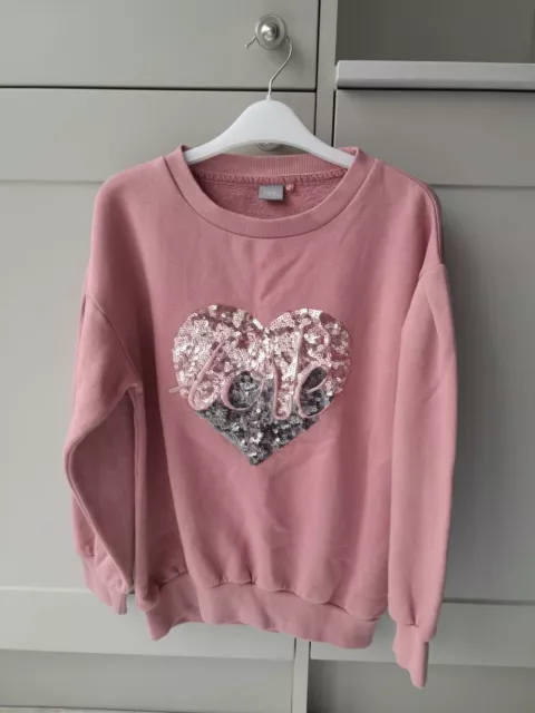 Felpa Next Ragazze Sparkle Heart età 11 anni