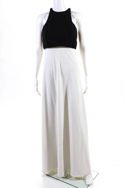 Jill Jill Stuart Womens Sleeveless Pop-Over Gown Black White Size 2  13452042