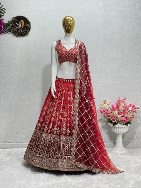 Designer Pakistano Abbigliamento Bollywood Lehenga Choli Festa Di...