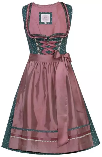 Marjo Trachten Kinder Dirndl Iduna Set mit Bluse,in grün, Letzte Gr.122-164,neu