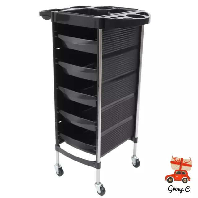 5 Tier Salon Trolley Beauty Spa Hair Coloring Hairdressing Rolling Storage Cart