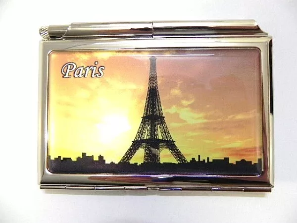 Visitenkarten Etui Paris Eiffelturm France,Stift Block,Business Card Holder