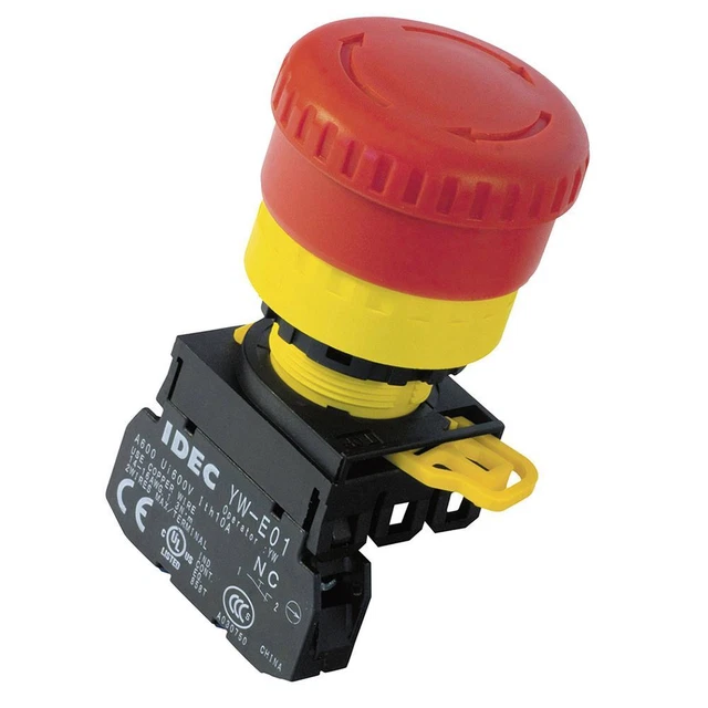 IDEC 24V ILLUMINATED 22mm Emergency Stop Switch EStop 1NC YW1L