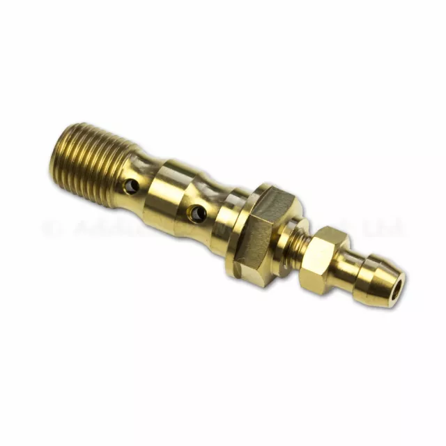 Double Gold Titanium Banjo Bolt M10 x 1.0 with Bleed Nipple Screw for Calipers