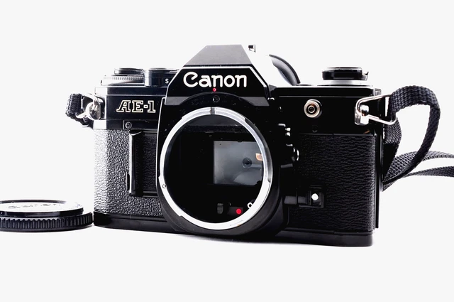 CANON AE-1 BLACK SLR Film Camera New FD 35-70mm f/4 Zoom Lens from