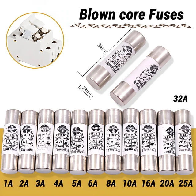1A 2A 3A 4A 5A ~32 AMP FUSE Fusibile a cartuccia per uso domestico ceramica