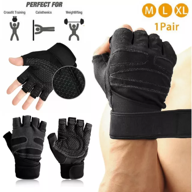 Weight Lifting Gloves Exercise Training Workout Fitness Wrist Hand Gloves Strap