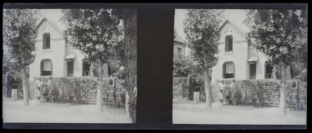 FRANCE Maison c1930 Photo NEGATIVE originale Plaque Stereo P74L17n