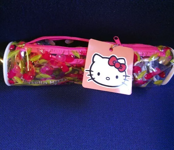 ASTUCCIO HELLO KITTY BEAUTY PORTATUTTO PORTAPENNE NUOVO 24 cm fantasia CILIEGIE