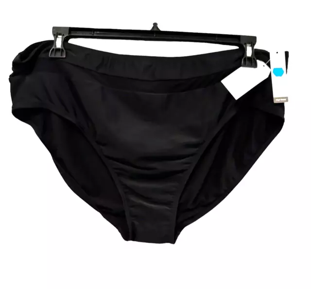 Women's Time and Tru Bikini Swim Bottoms Black Plus Size 2X NWT