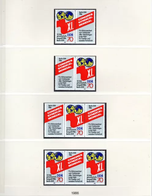 DDR 3049 ** 8 Zusammendrucke aus Jahrgang 1986