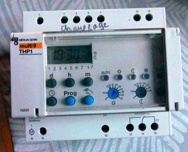 Thermostat Programmable MERLIN GERIN Multi 9 THP1 / 15833