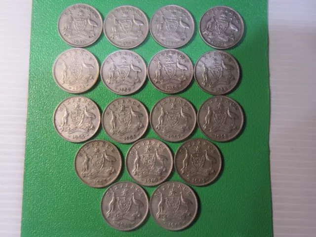 SIXPENCES  1946 - 1963   17 COINS   50%  SILVER   inc 1952